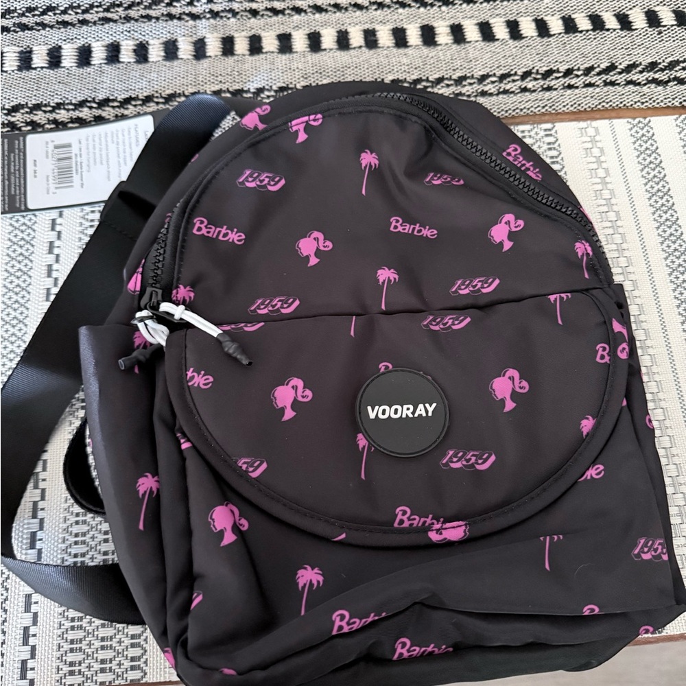 Barbie Black Backpack with Hot Pink Graphics